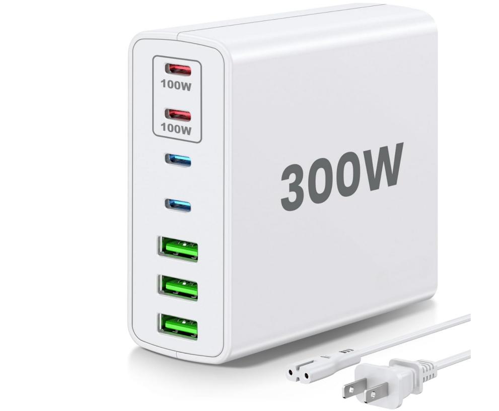 (image for) 300W 7 Port USB Charging Station Hub Brick - Dual PPS PD 100W Power Adapter